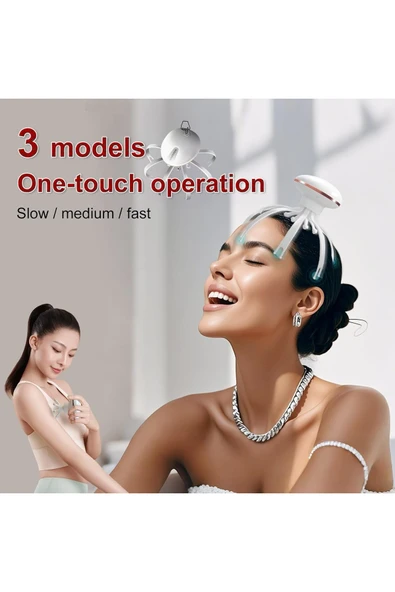 Coverzone Ahtapod Model Baş Masaj Aleti Şarjlı Fizyoterapi Kafa Masajı Rahatlatma Dinlendirici MD-877 - Resim 2