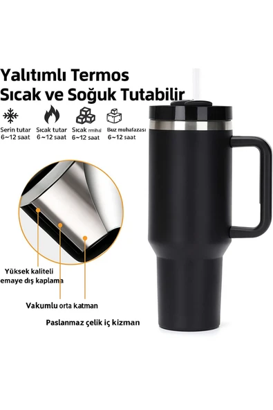 Coverzone Profesyonel 304 Paslanmaz Çelik Sıcak ve Soğuk Çay Kahve Termosu Paslanmaz Çelik 1.2L X55 - 8