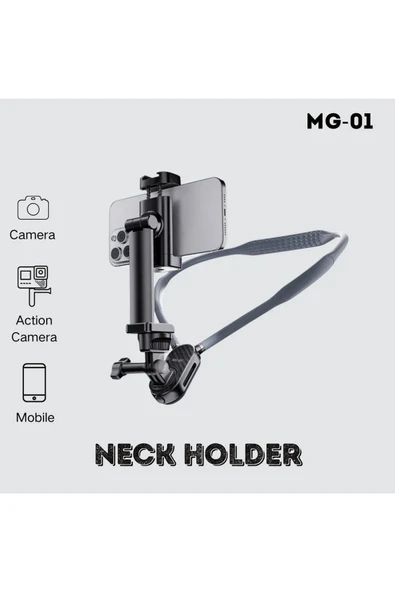 Coverzone Kıskaçlı Profesyonel Telefon Tutucu ve Aksiyon Kamera Boyun Askısı Gezi Seyahat Boyun Tutucu MG-01 - 2