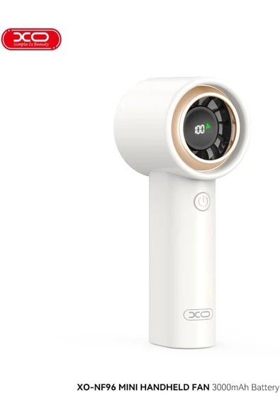 Xo Şarjlı Mini El Fanı – 3000mAh, 7.5 Saat Kullanım, 5 Kademeli Hız, Masaüstü & El Tipi, MF96 - Resim 5