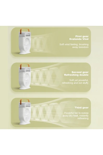 Coverzone Şarjlı Buharlı Mini Hava Soğutucu Taşınabilir Vantilatör Fan Mobil Sulu Klima 3 Rüzgar Hızı CVR-002 - Resim 3