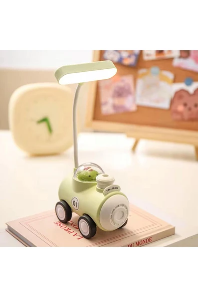 Coverzone Sevimli Araba Tasarımlı Şarjlı Masa Ve Gece Lambası Dekoratif Hediyelik Çocuk Odası Süs ürün görseli