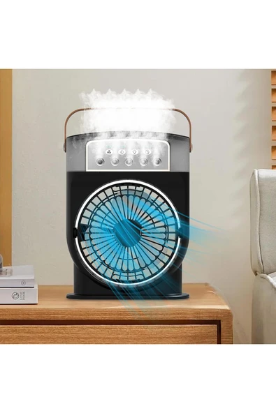 Coverzone Şarjlı Buharlı Mini Hava Soğutucu Taşınabilir Vantilatör Fan Mobil Sulu Klima 3 Rüzgar Hızı CVR-002 - Resim 5