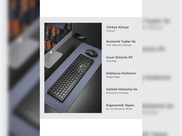 Lenovo Lecoo KW201 Siyah Kablosuz Klavye Mouse Seti - 2
