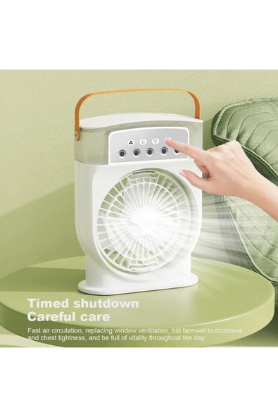 Coverzone Şarjlı Buharlı Mini Hava Soğutucu Taşınabilir Vantilatör Fan Mobil Sulu Klima 3 Rüzgar Hızı CVR-002 - Resim 8