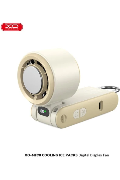 Xo Soğutuculu Dijital Ekranlı Şarjlı Mini El Fanı – 3000mAh, 100 Kademeli, Boyun Askılı, MF98 - Resim 6
