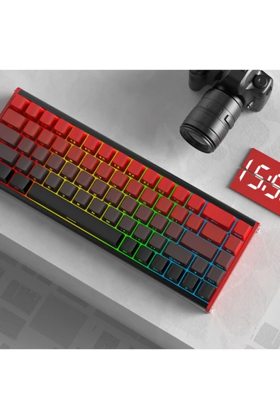 Coverzone Ajazz ALUX 68 HE Kablolu-8000hz Manyetik Switch Oyun Klavyesi Alümniyum Gövde Yapısı - Resim 7