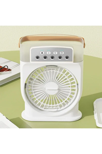 Coverzone Şarjlı Buharlı Mini Hava Soğutucu Taşınabilir Vantilatör Fan Mobil Sulu Klima 3 Rüzgar Hızı CVR-002 - Resim 7