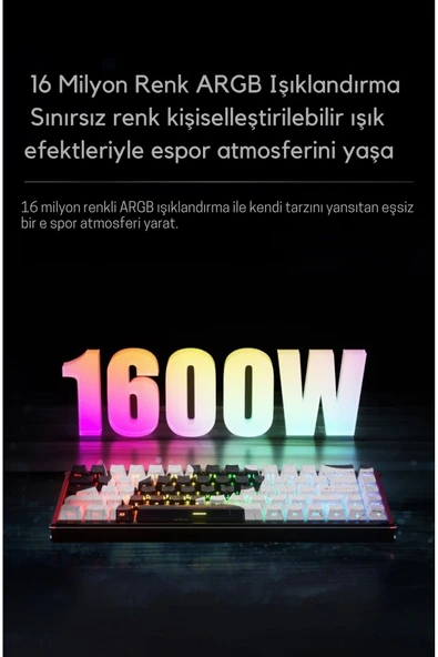 Coverzone Ajazz ALUX 68 HE Kablolu-8000hz Manyetik Switch Oyun Klavyesi Alümniyum Gövde Yapısı - Resim 5