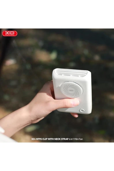 Xo 6in1 Taşınabilir Mini Fan – 2000mAh, Klipsli, 9 Saat Çalışma, 3 Hız Modu, Katlanabilir, MF95 - Resim 5