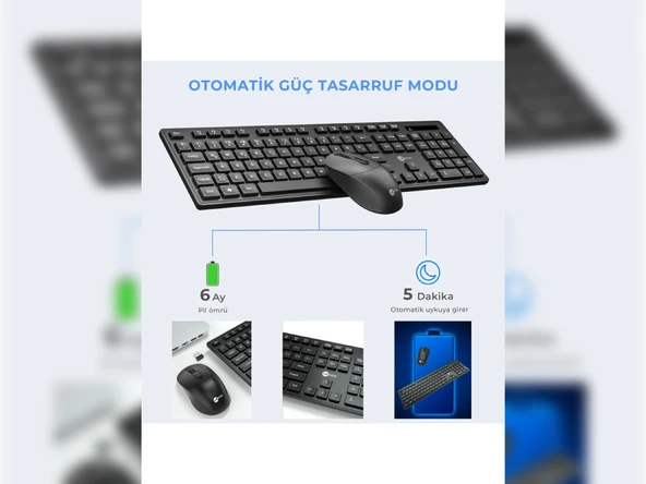 Lenovo Lecoo KW201 Siyah Kablosuz Klavye Mouse Seti - 3