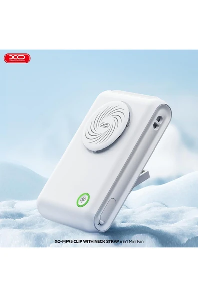 Xo 6in1 Taşınabilir Mini Fan – 2000mAh, Klipsli, 9 Saat Çalışma, 3 Hız Modu, Katlanabilir, MF95 ürün görseli