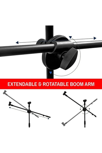 Coverzone 2in1 Mikrofon Stant Katlanabilir Açısı Ayarlanabilir 180cm Maksimum Uzunluk Model 103 - 3