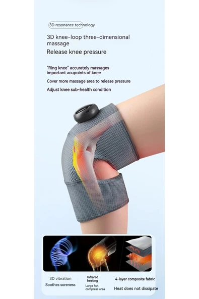 Coverzone Ergonomik Masaj Cihazı LY-1005 - Diz, Omuz, Dirsek için, Isıtmalı, Şarjlı, 3 Mod, Tip-C Giriş - Resim 5