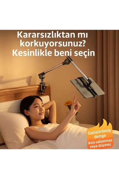 Coverzone 12.9 inçe Kadar Tabletler İçin ZM-050 Stant, Yüksekliği Ayarlanabilir, Mafsallı Tasarım - Resim 2