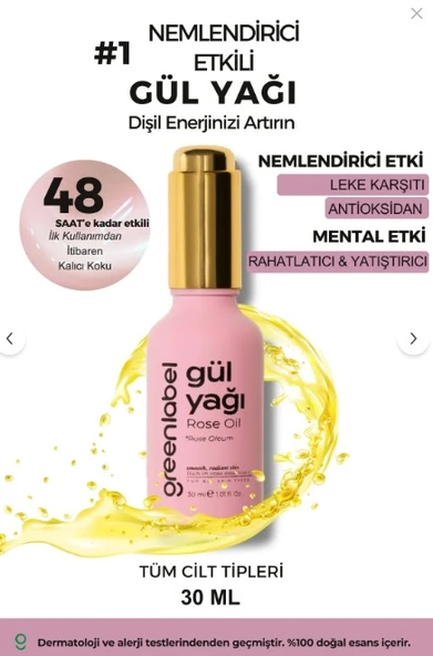 Greenlabel Gül Yağı 30 ml ürün görseli 1