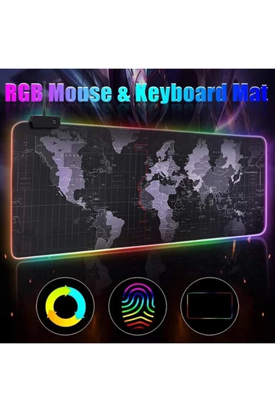 Coverzone Oyuncu RGB Mousepad ve Klavye Pad Kırmızı Altıgen Desenli Red Hex Tasarım Işıklı 70cm x 30cm - Resim 5