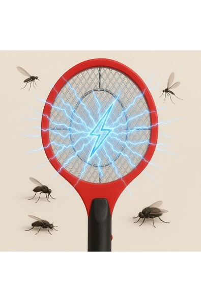 Coverzone Şarjlı Sinek Öldürücü SC-18 - Bas-Çek Düğmeli, Taşınabilir, 50x20 cm, Dahili Fişli, Kırmızı Renk ürün görseli