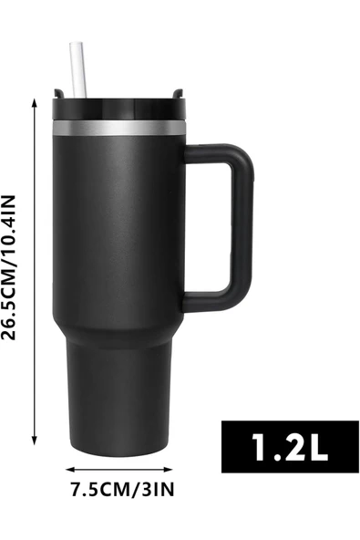 Coverzone Profesyonel 304 Paslanmaz Çelik Sıcak ve Soğuk Çay Kahve Termosu Paslanmaz Çelik 1.2L X55 - 5