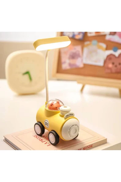 Coverzone Sevimli Araba Tasarımlı Şarjlı Masa Ve Gece Lambası Dekoratif Hediyelik Çocuk Odası Süs ürün görseli