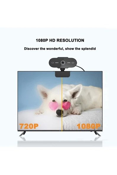 Coverzone WebCam 1080p USB Kablolu Tak Çalıştır Konferans Kamera Dahili Mikrofon Chat Yayın Kamerası A6 - Resim 6