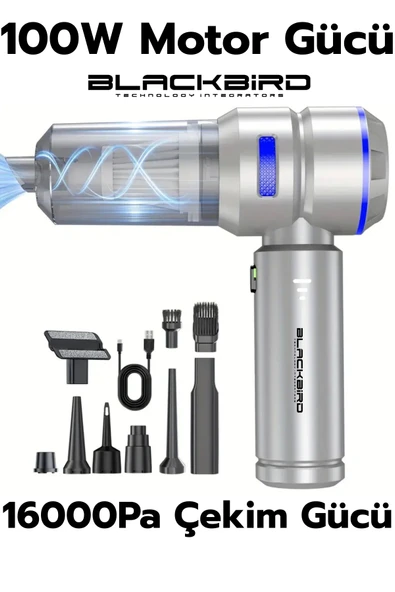 Blackbird MK-5803 16000PA Kablosuz Araç Süpürgesi | 3 Kademeli Güç | Şarjlı El Süpürgesi - 2