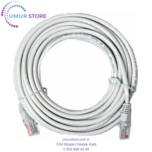 20MT 20 Metre +Tv Plus Fiber Adsl Modem Bilgisayar Arası Ethernet Internet Kablosu Ağ Network Cat5