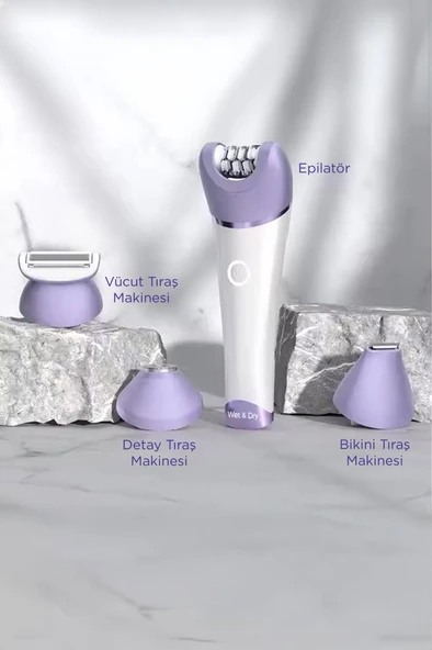 Torima TEP-02 Beyaz 6 Başlıklı (Yüz+Koltuk Altı+Bikini Bölgesi+Bacak) Islak Ve Kuru Kablosuz Epilatör - Resim 9