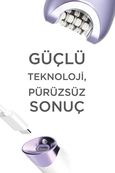 Torima TEP-02 Beyaz 6 Başlıklı (Yüz+Koltuk Altı+Bikini Bölgesi+Bacak) Islak Ve Kuru Kablosuz Epilatör - Resim 4