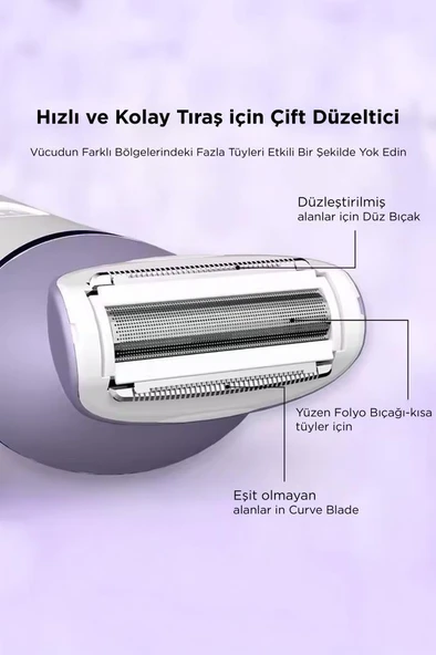 Torima TEP-02 Beyaz 6 Başlıklı (Yüz+Koltuk Altı+Bikini Bölgesi+Bacak) Islak Ve Kuru Kablosuz Epilatör - Resim 2