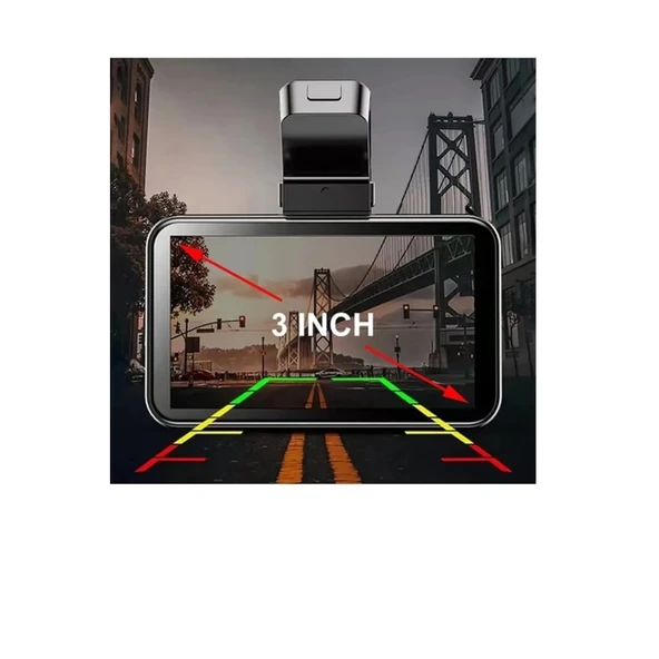 Araç İçi Kamera Wifi Özellikli Ekranlı Ön Ve Geri Görüş Kameralı Mikrofonlu 3 İnç Hd - 2