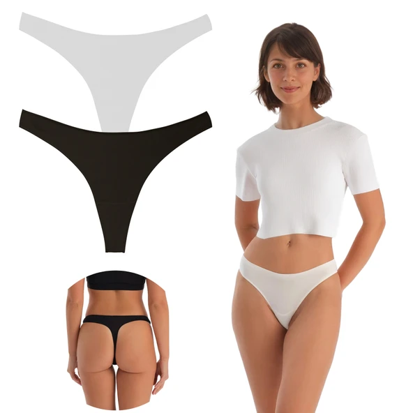 Yohannes Club, Kadın Pamuklu Basic Tanga Külot, 5'li Paket, - Resim 5