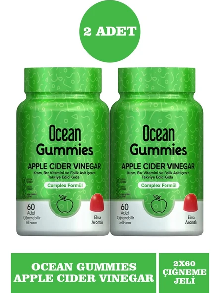Ocean Gummies Apple Cider Vinegar 60 Çiğneme Form 2 ADET ürün görseli