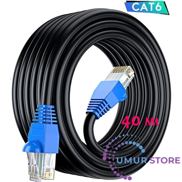 40 Metre Cat6 İnternet Kablosu Dış Mekan Dış Ortam Outdoor High Speed 2 Katmanlı ürün görseli 1
