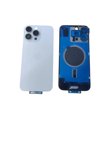 Uyumlu İphone 16 Pro Max Arka Kapak Kamera Camlı Full ( Pil Kapağı ) Cam - Çöl