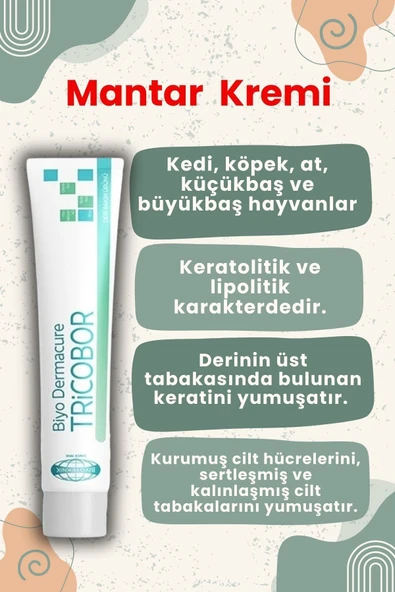 Biyoteknik Tricobor Kedi Ve Köpekler Için Mantar Kremi Deri Kremi 80 gr X 1 Adet - 4