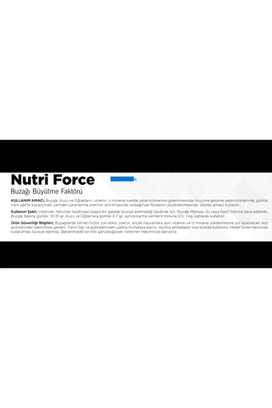 Ber vet pet Nutriforce 500 gr kuzu buzağı geliştirici yem katkısı - 3