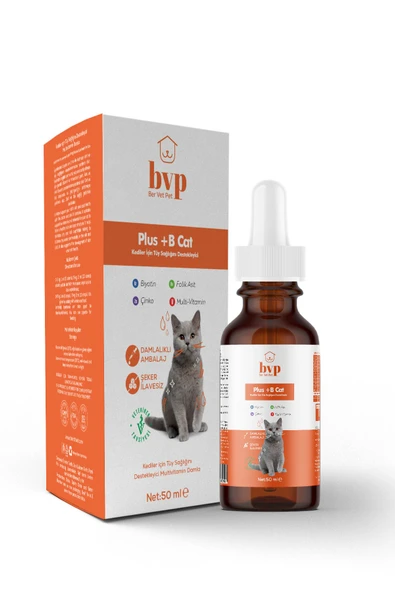 Ber vet pet Bvp Plus B Kedi Tüy dökülme önleyici Multivitamin damla kedi tüy bakımı 50ml - 4
