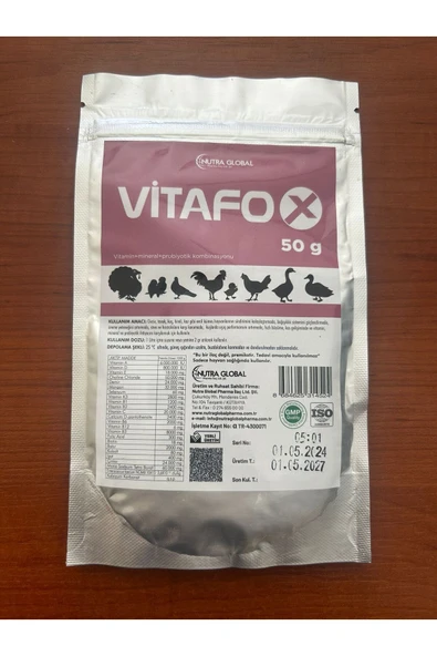 Ber vet pet Vitafox 50 gr vitamin mineral probiotik kombinasyonu kanatlı tavuk güvercin ürün görseli
