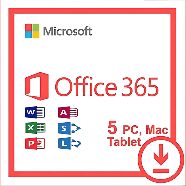 Office 365 Lisans Hesabı | 5 PC/Mac | (IOS ve Android) - 2