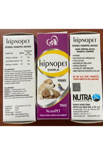 NUTRA Hipnopet Kedi Köpek Kanatlı Yolculuk Kızgınlık Stres Hırçınlık 10ml 1 Adet - 2