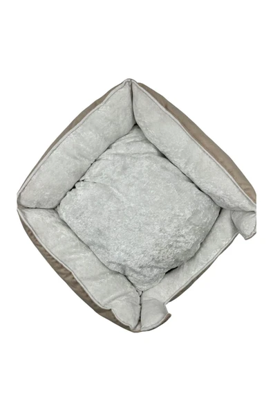 Ber vet pet Yumuşak Ve Yıkanabilir Kedi Ve Köpek Yatağı –lüx, Rahat Ve Şık Tasarım 50*50cm Renk Camel - 7