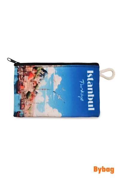 İstanbul Temalı 6 Adet Hediyelik Oxford Kumaş Cüzdan Bozuk Para Çantası - 3