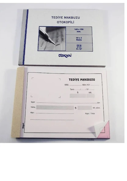 Özkan Tediye Makbuzu Otokopili 50x2 Nüsha 1 adet