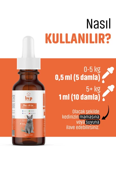 Ber vet pet Bvp Plus B Kedi Tüy dökülme önleyici Multivitamin damla kedi tüy bakımı 50ml - 3