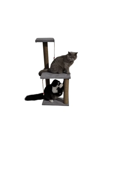Ber vet pet İki katlı Lüks Kedi Tırmalama Tahtası 86cm Silinebilir Süet Kumaş Süngerli - 2