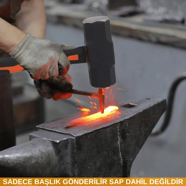 Beylini 3-5kg Balyoz Başlığı Çelik Uçlu Yassı Çift Taraflı Kullanım Profesyonel Yıkım İnşaat Şantiye Sanayi - 3