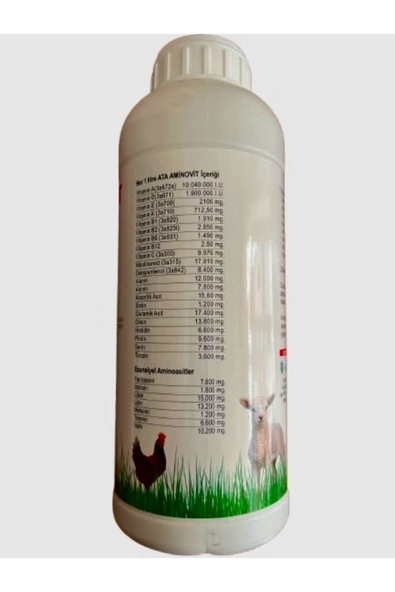 ATAFEN ATA AMİNOVİT 250 ML AMİNOASİT VİTAMİN KOMPLEKSİ inek buzağı koyun kuzu tavuk tüm kanatlılar - 2