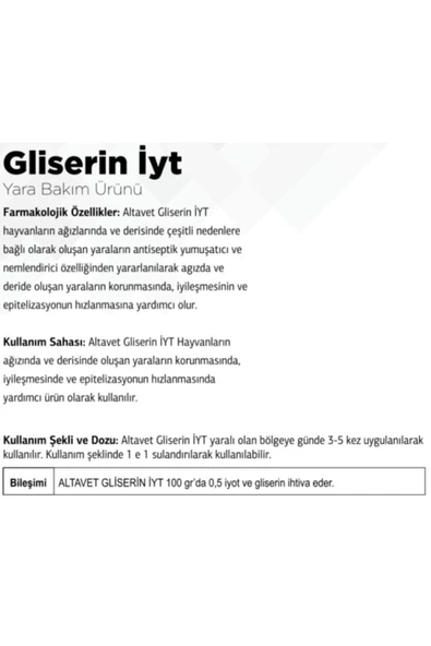 ALTAVET Gliserin Iyot Hayvan Vitaminleri 250 Gr - 2