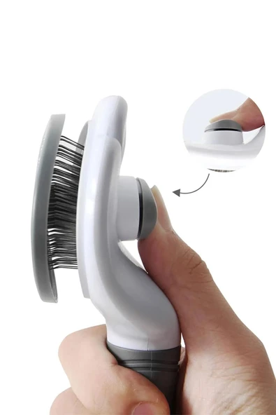 Ber vet pet KEDİ TARAĞI OTOMATİK TEMİZLENEN KEDİ FIRÇASI - Resim 2